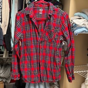 wonder nation Red Plaid Button-Down Shirt